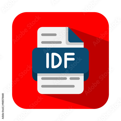 Idf document database flat icons. ideal for data management applications. file type, format, extension files symbol icon.