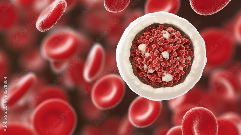 Microscopic Blood Cells & White Blood Cell Microscopic Blood Cells & White Blood Cell