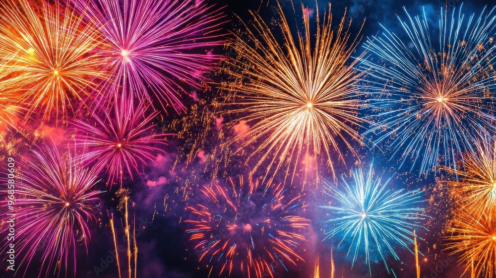 Spectacular Fireworks Display Lighting Up the Night Sky in Vibrant Colors Spectacular Fireworks Display Lighting Up the Night Sky in Vibrant Colors