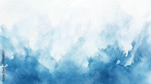 Smooth watercolor strokes of light blue fading into white, creating an artistic, serene background texture