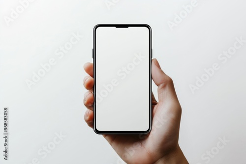 Hand Holding Smartphone Mockup Isolated created with Generative AI