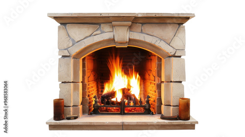 Fireplace on transparent background