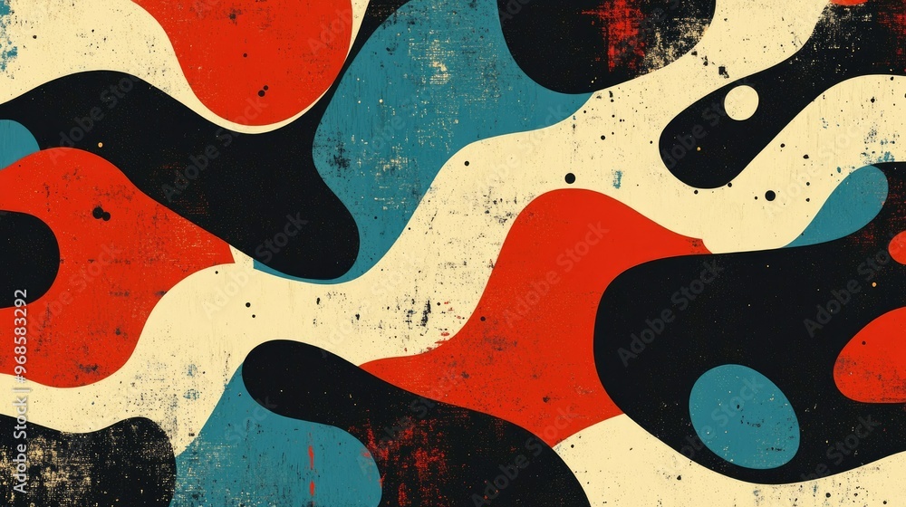 custom made wallpaper toronto digitalVibrant retro abstract wallpaper with organic shapes and bold colors, blending diversity in design, creating a unique artistic background.