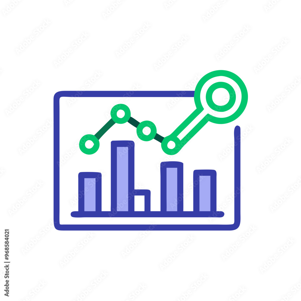 Business growth icon with graph and chart design for presentations Business growth icon with graph and chart design for presentations