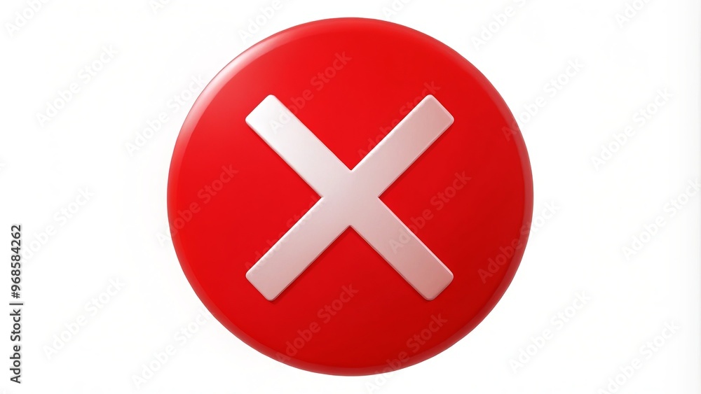 A red circle bisected by a diagonal line, standing out starkly against a pure white canvas. A red circle bisected by a diagonal line, standing out starkly against a pure white canvas.