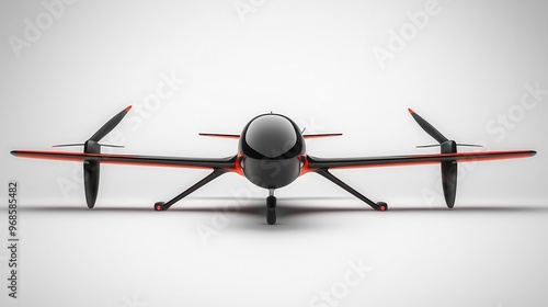 An electric aircraft with streamlined design and visible propellers