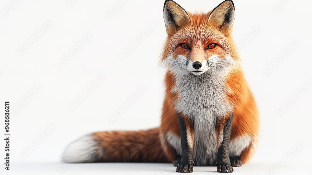 Obraz premium Majestic Red Fox Portrait Isolated on Transparent Background