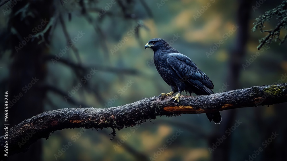 A black grouse perched on a branch. A black grouse perched on a branch.