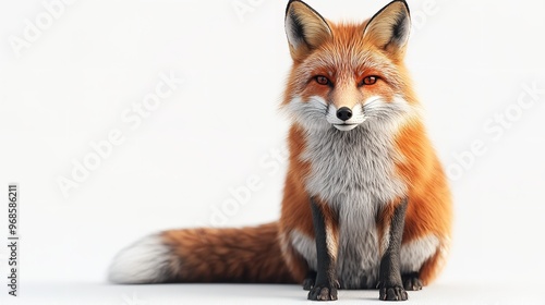 Majestic Red Fox Portrait Isolated on Transparent Background