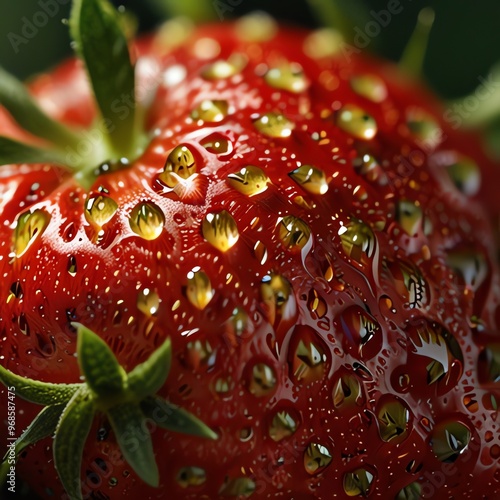 Wallpaper Mural a strawberry with water drops on it and the word  water  on it. Torontodigital.ca