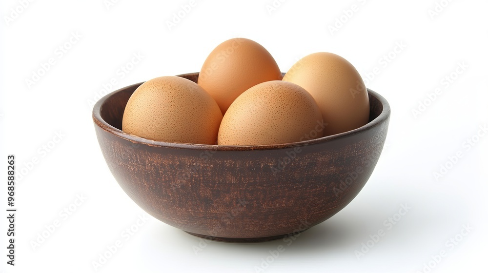 An egg in a bowl, set against a white background. An egg in a bowl, set against a white background.