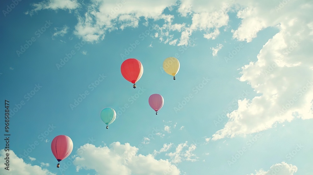 Balloons drifting through the sky Balloons drifting through the sky