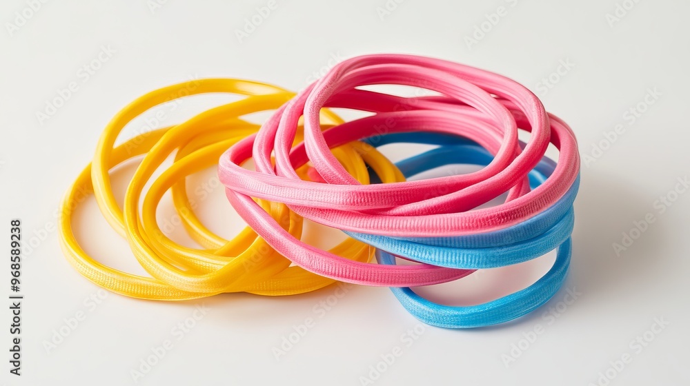 Elastics isolated on a white background, showcasing their versatile and practical design. Elastics isolated on a white background, showcasing their versatile and practical design.