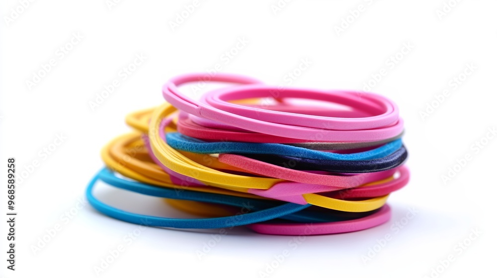 Elastics isolated on a white background, showcasing their versatile and practical design. Elastics isolated on a white background, showcasing their versatile and practical design.