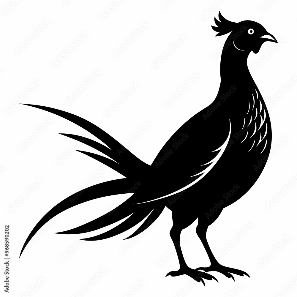 Fototapeta premium Pheasant Black silhouette