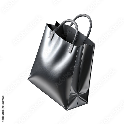 chrome shopping Bag on background