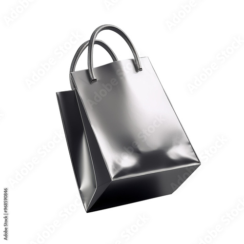 chrome shopping Bag on background