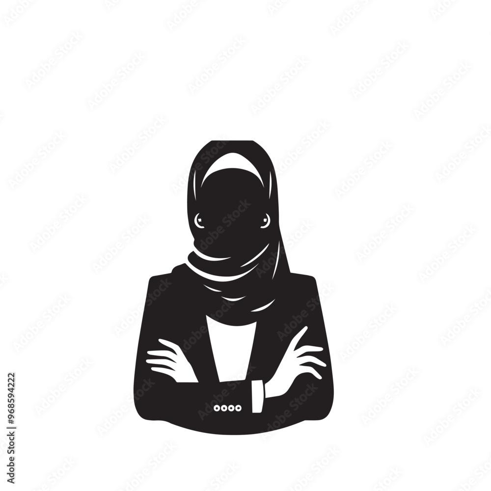 Muslim women silhouette. Muslim women vector logo, icon isolated on white backgorund. Muslim women silhouette. Muslim women vector logo, icon isolated on white backgorund.