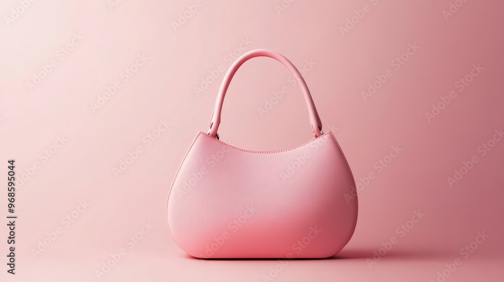 Pink handbag on a pink background, studio Pink handbag on a pink background, studio