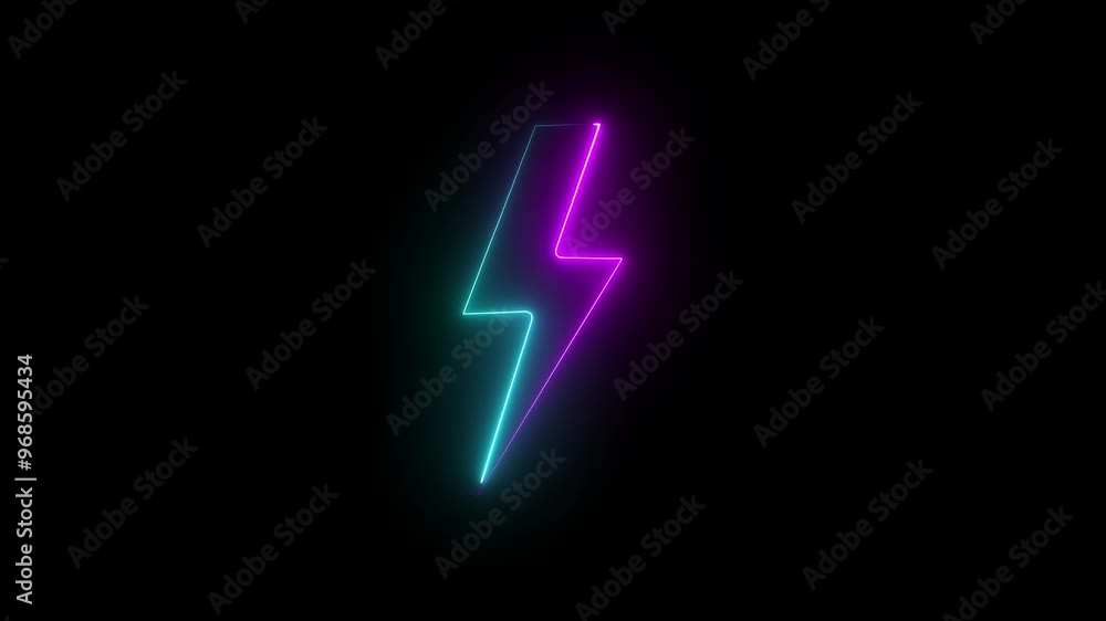 Neon glowing sign, Neon Battery charging power symbol. Glowing purple and cyan neon line Battery icon animated video. Neon Bolt icon Animation. Charge flash icon on black background. Neon glowing sign, Neon Battery charging power symbol. Glowing purple and cyan neon line Battery icon animated video. Neon Bolt icon Animation. Charge flash icon on black background.