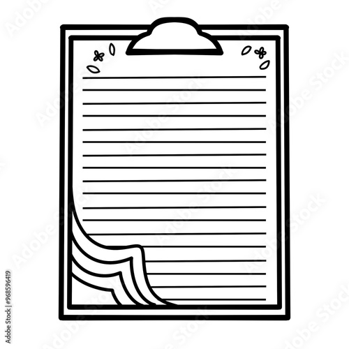 stationery Blck line clipart illustration