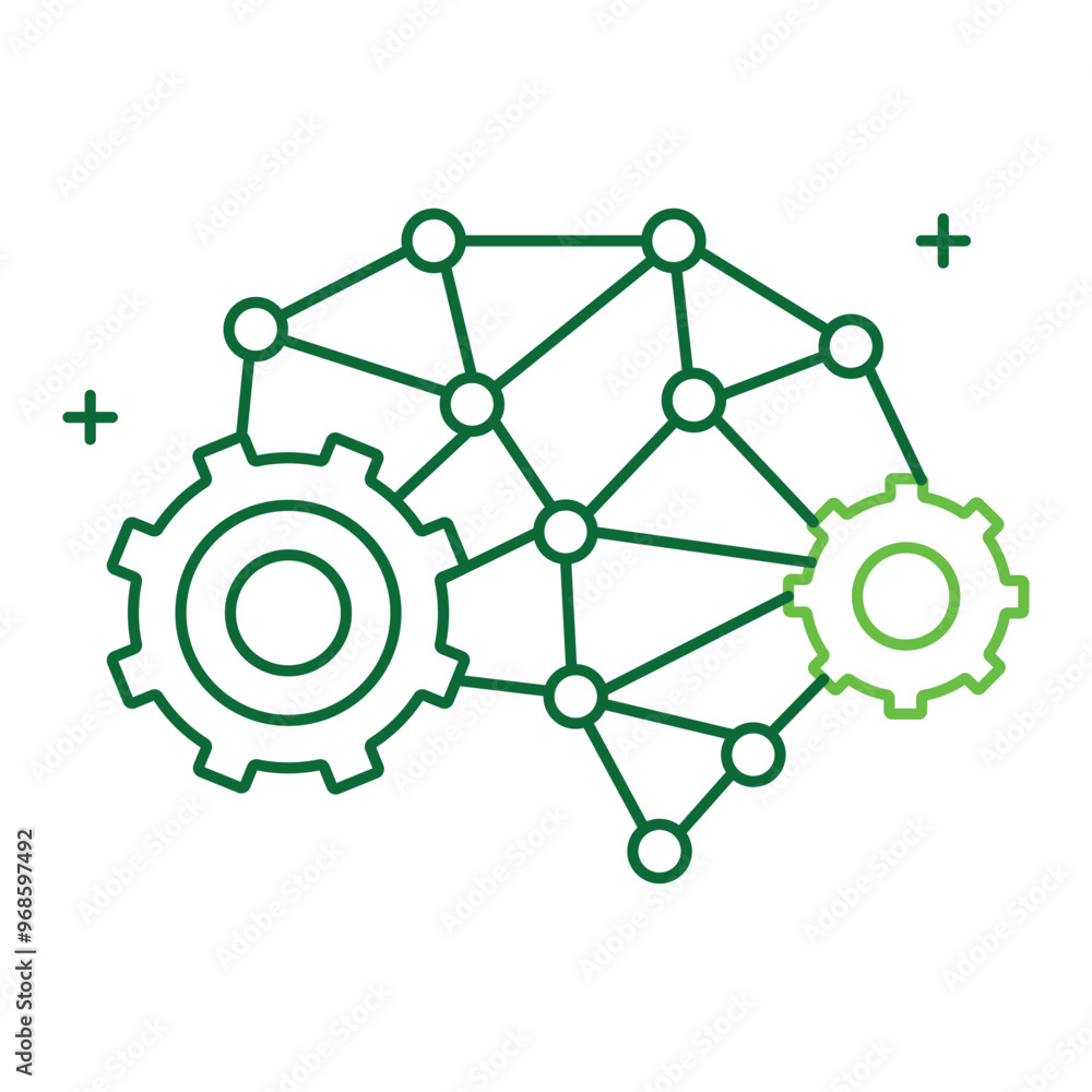 AI Technology and Machine Learning Vector Icon Design, artificial intelligence, deep learning, neural networks, data analysis, AI systems