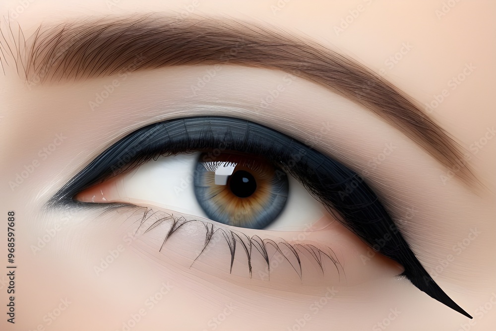Fototapeta premium Close-up of Black Eyeliner Isolated on White Background in Spa Setting
