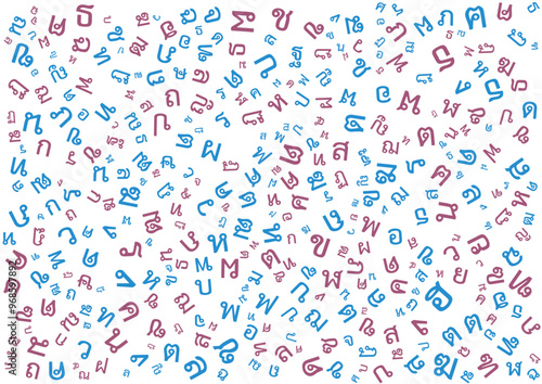 colorful thailand letters alphabet pattern background design