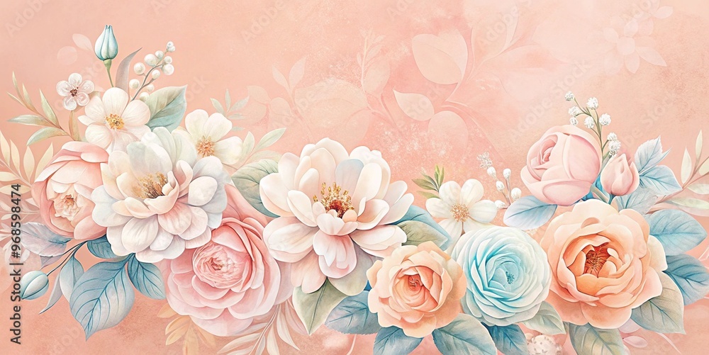 Naklejka premium watercolor floral background