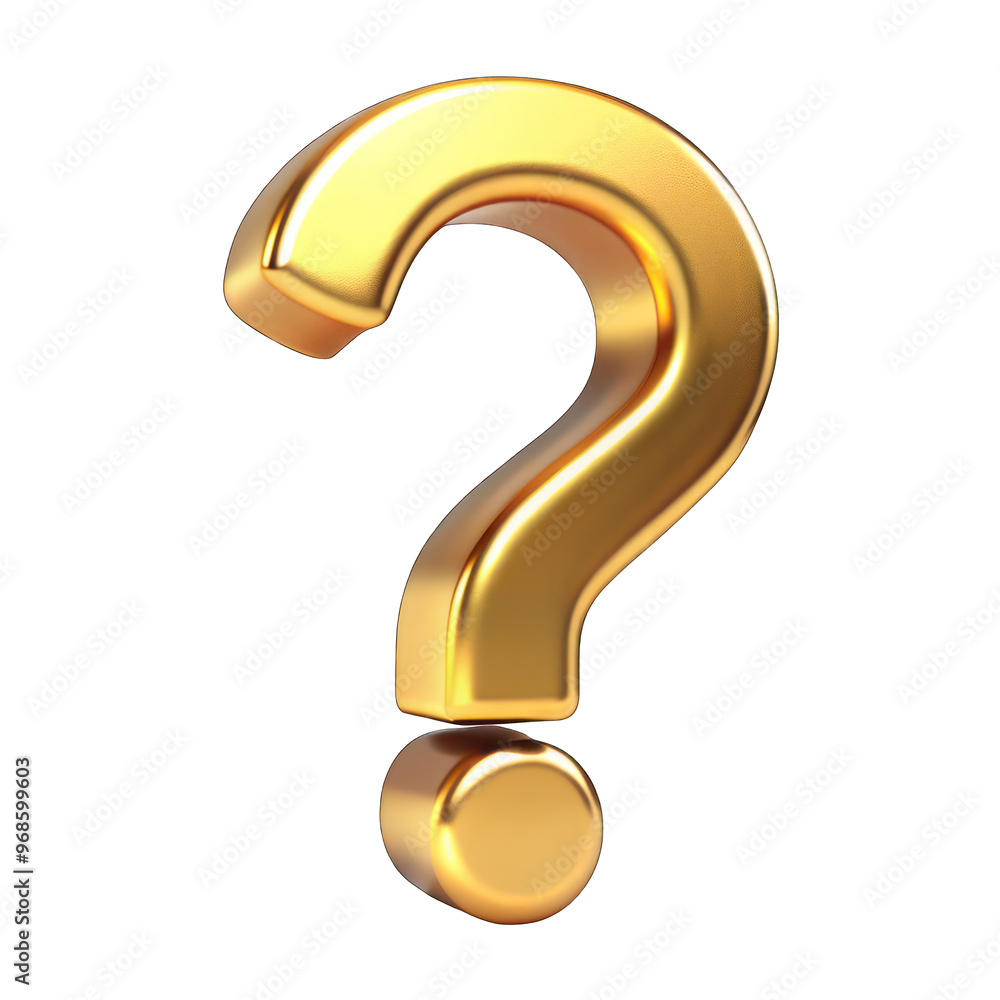 Golden Question mark isolated on transparent background Golden Question mark isolated on transparent background