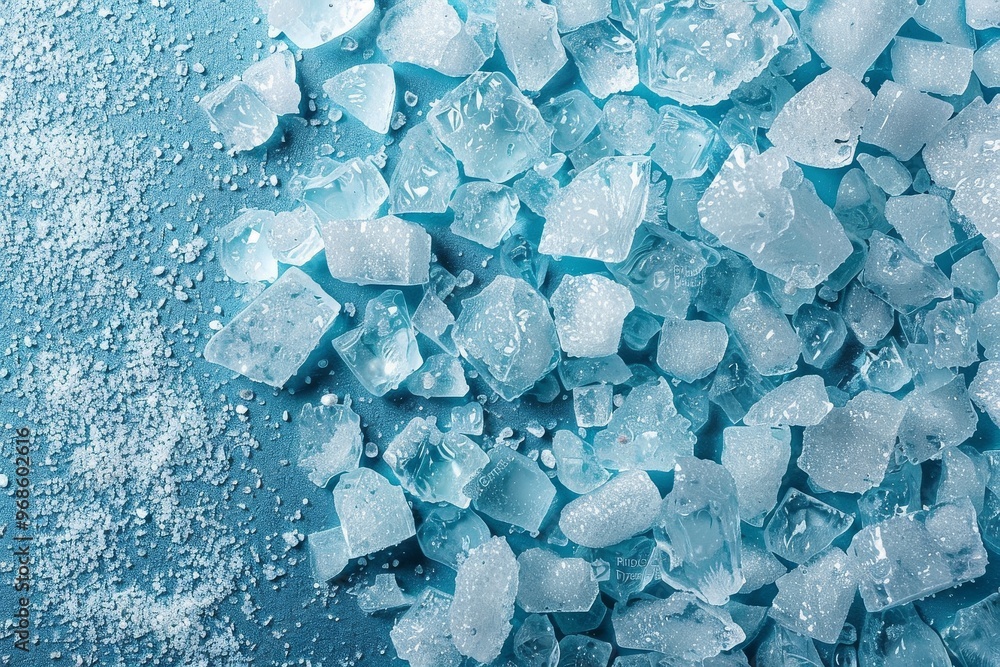 Light Blue Sea Salt Crystal Texture Background Viewed from Above Light Blue Sea Salt Crystal Texture Background Viewed from Above