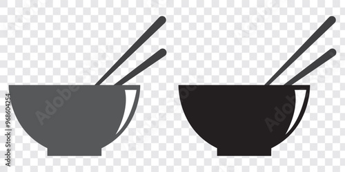 Bowl icon vector isolated on transparent background, logo concept of Bowl sign on transparent background, black filled symbol. EPS 10