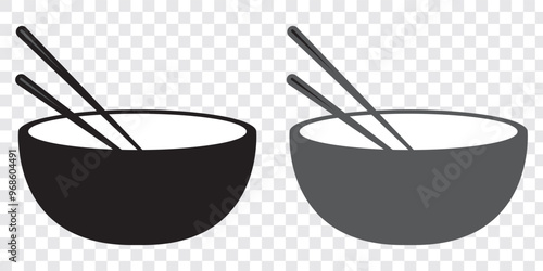 Bowl icon vector isolated on transparent background, logo concept of Bowl sign on transparent background, black filled symbol. EPS 10