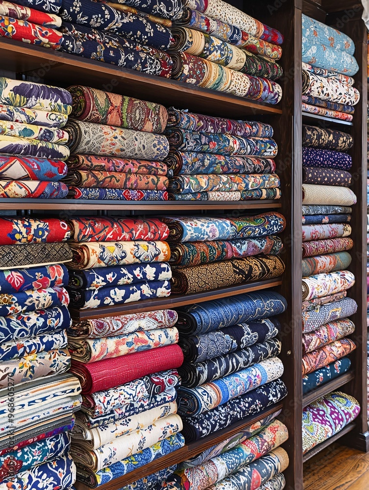 Fabric panels exhibit a stunning array of textile designs, each telling its own distinct narrative through a captivating visual presentation. Fabric panels exhibit a stunning array of textile designs, each telling its own distinct narrative through a captivating visual presentation.
