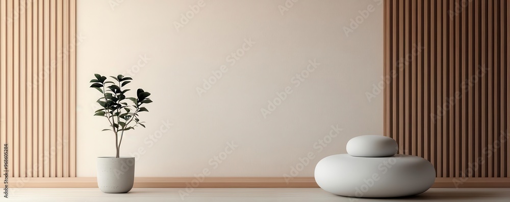 Serene minimalist floating meditation room Serene minimalist floating meditation room