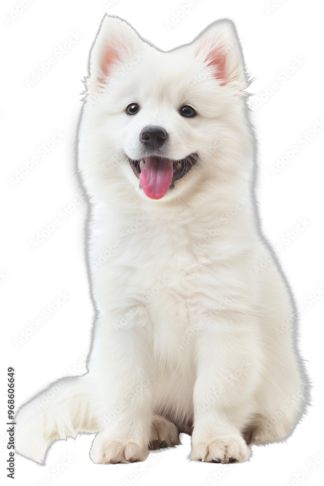 Obraz premium White Samoy Puppy Sit