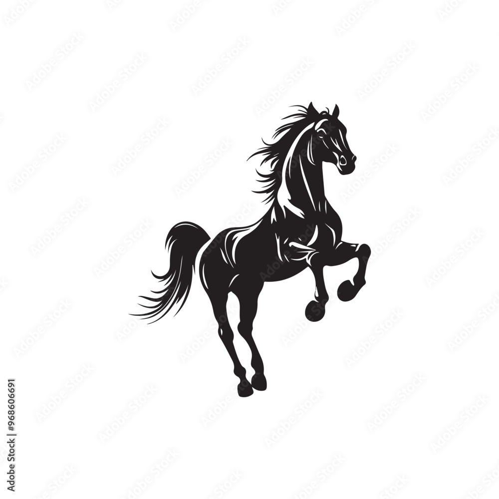 set of horse silhouettes set of horse silhouettes