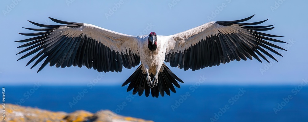 Naklejka premium Majestic California condor in flight