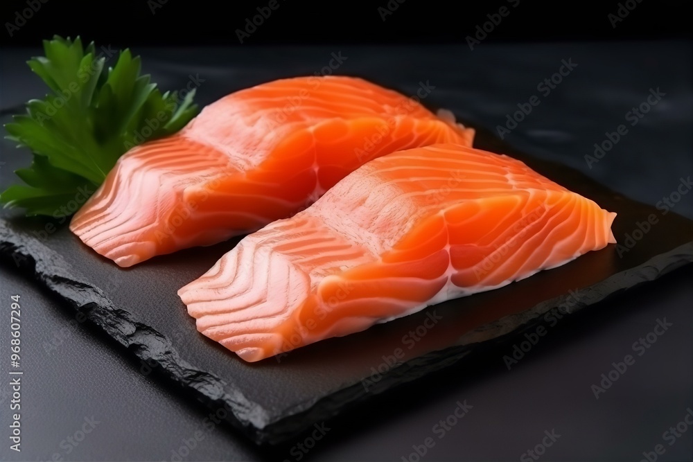 Fresh Salmon Fillet Cuts and Smoked Salmon Gourmet Seafood Display Fresh Salmon Fillet Cuts and Smoked Salmon Gourmet Seafood Display