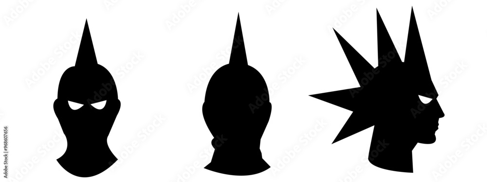 Set of mask silhouettes. vector illustration. Set of mask silhouettes. vector illustration.