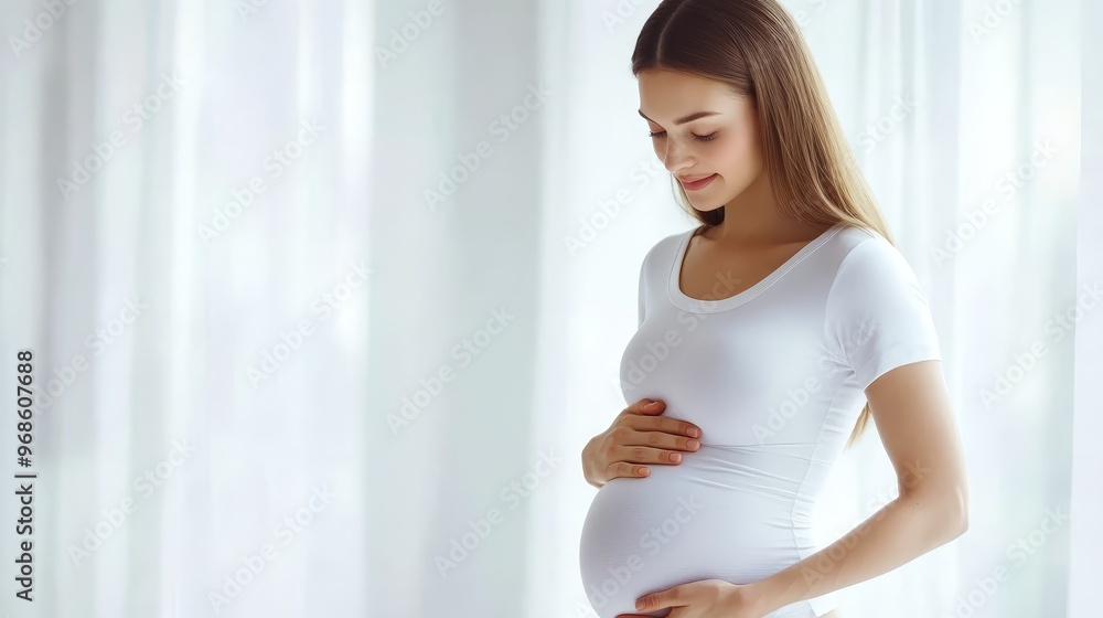 Pregnant Woman Holding Baby Bump Happy Expectant Mother Pregnancy Photography Pregnant Woman Holding Baby Bump Happy Expectant Mother Pregnancy Photography