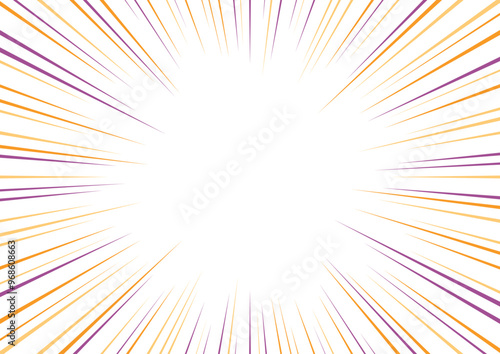 集中線　青　背景　シンプル　ハロウィンカラー　紫　オレンジ