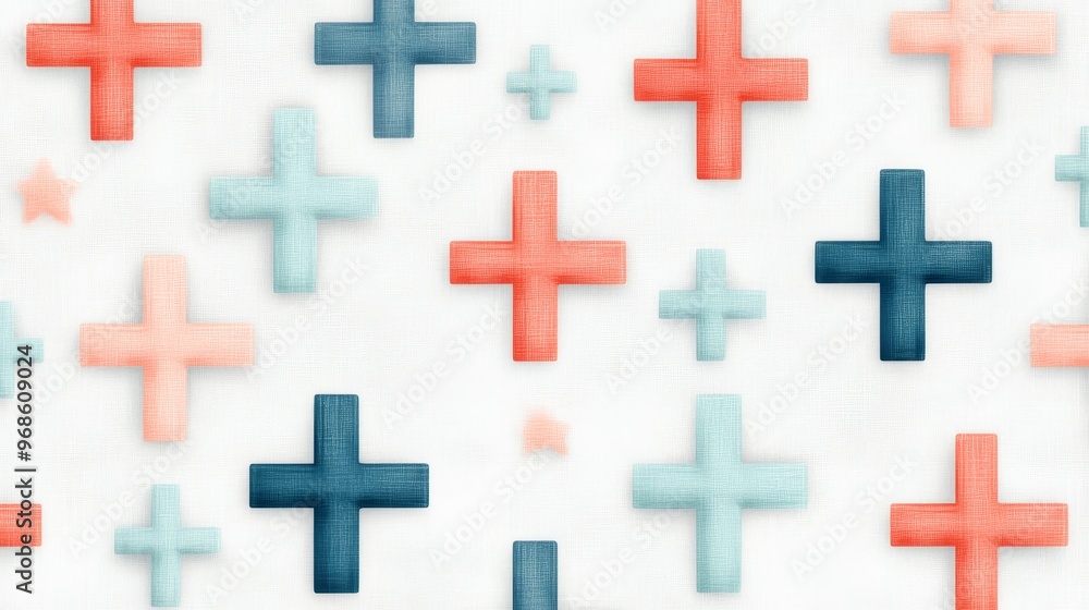 Colorful Plus Signs Pattern Background Texture Colorful Plus Signs Pattern Background Texture