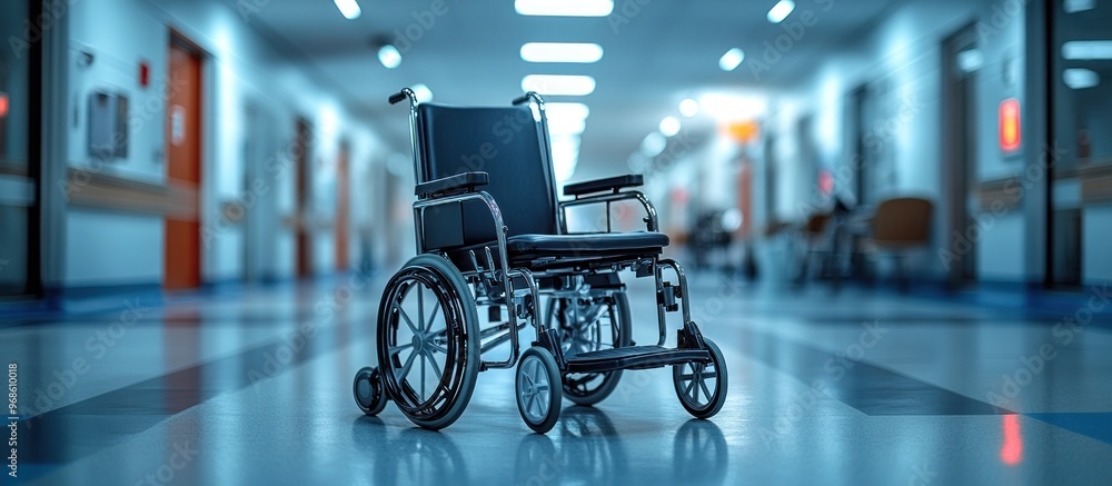 Wheelchair in a Hospital Hallway Wheelchair in a Hospital Hallway