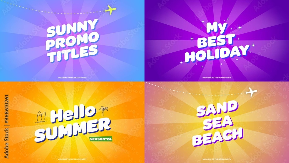 August Promo Names Summer Promo Titles Stock Template | Adobe Stock