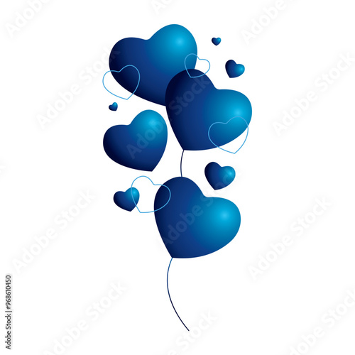 Blue Love Shape 3D Art Free Download