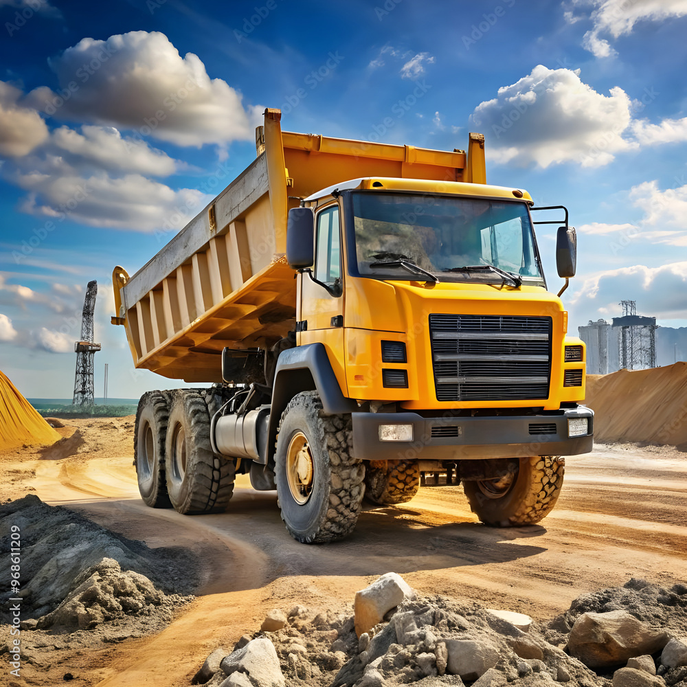 front dumper truck at the construction site front dumper truck at the construction site
