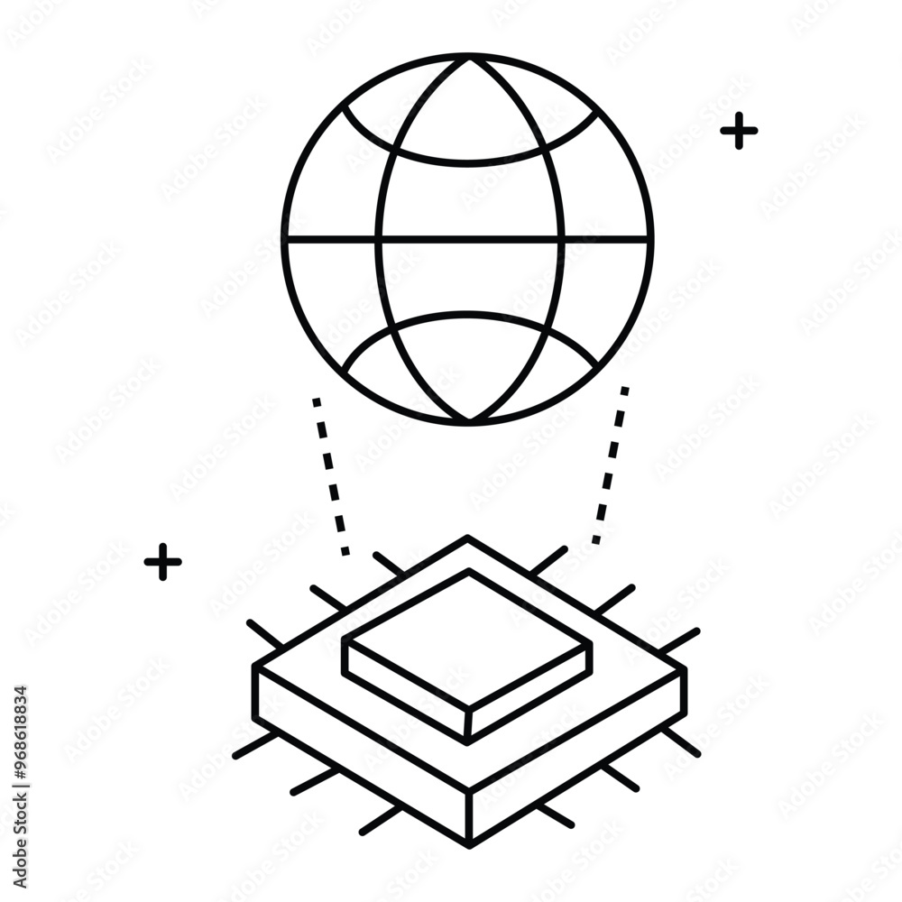Global Ai Technology Vector Icon Design, global network, international communication, innovation, technology icons, global connectivity Global Ai Technology Vector Icon Design, global network, international communication, innovation, technology icons, global connectivity