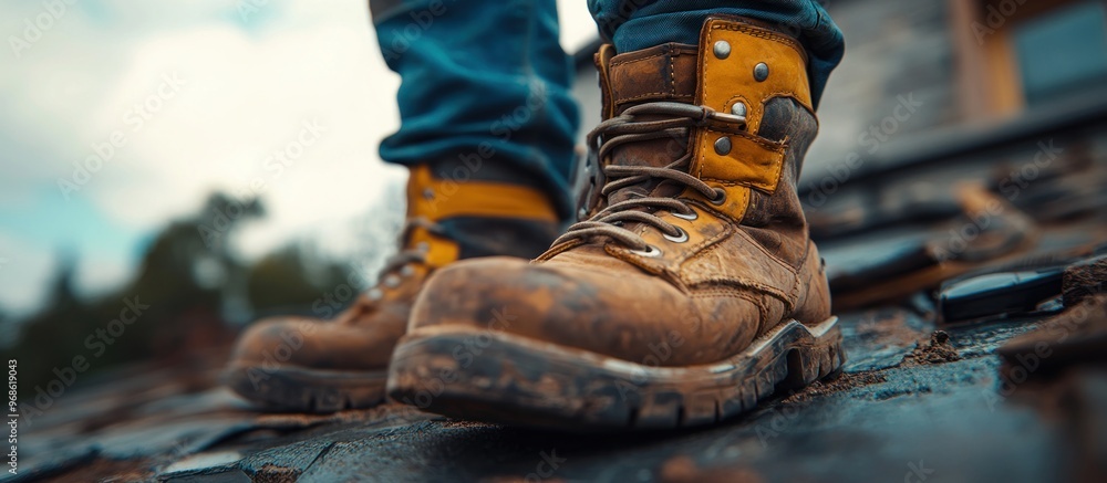 Close Up of Dirty Work Boots Close Up of Dirty Work Boots