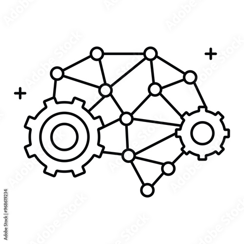 Data Science and Artificial Intelligence Vector Icon Design, artificial intelligence, AI, machine learning, AI technology, neural networks